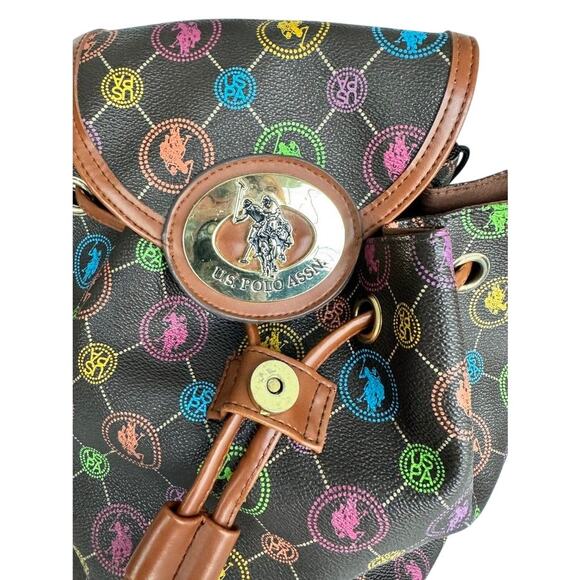 U.S. Polo Assn. Rainbow Logo Drawstring Backpack Purse – Cute & Functional - Picture 10 of 16